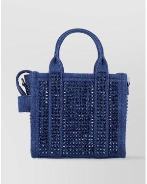 Marc Jacobs Crystal Embellished Crossbody Tote With Top Handles - Blue