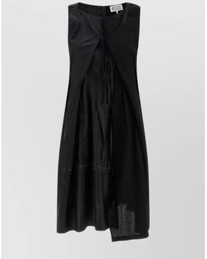 Maison Margiela Asymmetric Panel Sleeveless Dress Design - Black