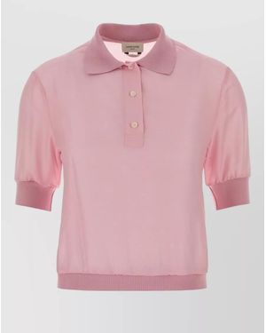 Jacob Cohen Short Sleeve Polo Shirt Ribbed Collar Cuffs - Pink