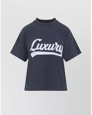 Balenciaga Short Sleeve Mock Neck Top - Blue