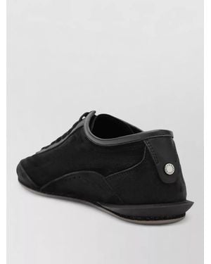 Dolce & Gabbana Signature Sneakers Rubber Sole Suede Finish - Black