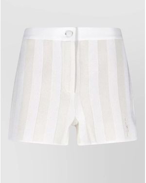 Fendi Straight Shorts Side Pockets Striped Pattern - White