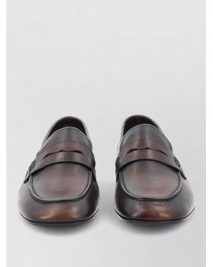 Dries Van Noten Leather Penny Strap Loafer Round Toe - Gray