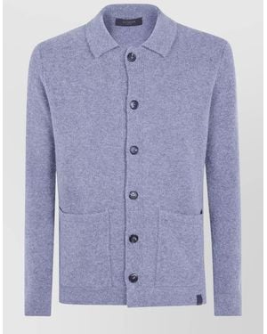 Zanone Wool Shirt Jacket - Blue