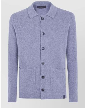 Zanone Wool Shirt Jacket - Blue