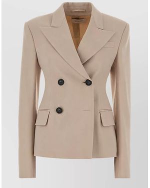 Sportmax Virgin Wool Blazer - Natural