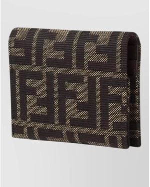 Fendi Jacquard Card Holder - Black