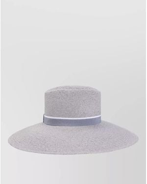 Maison Michel Wide-Brim Straw Sun Hat - White