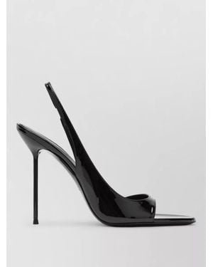 Paris Texas Glossy Peep Toe Leather High Heel Court Shoes - White