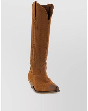 Golden Goose Leather Western Boots - Brown
