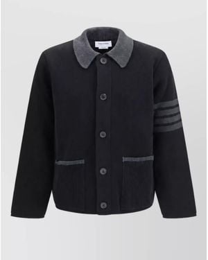 Thom Browne Wool Cardigan - Blue