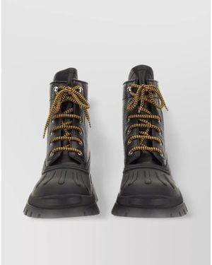 DSquared² Leather Combat Boots - Black