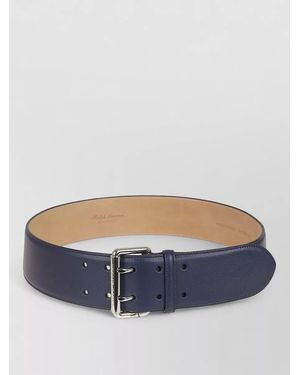 Ralph Lauren Collection Double Prong Wide Calfskin Leather Belt - Blue Ralph Lauren Collection Double Prong Wide Belt in Lux Navy  main image 3