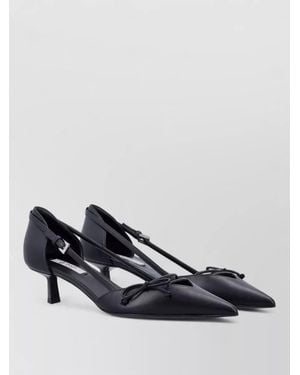 Prada Leather Slingback Pumps Kitten Heel Bow - Multicolor