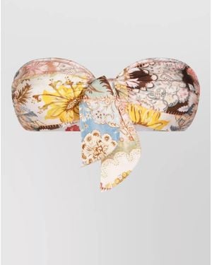 Zimmermann Daylight Bandeau Bikini Top Bow Detail - Metallic
