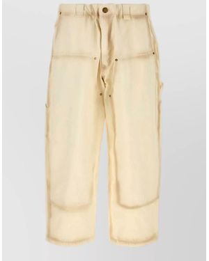 Willy Chavarria Cotton Wide-Leg Trousers - Natural