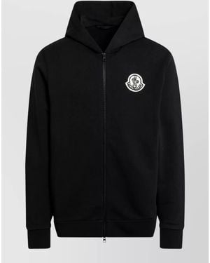 Moncler Cotton Hoodie With Logo - Black
