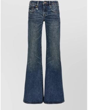 R13 Boy Flare Jeans Belt Loops Five Pockets - Blue