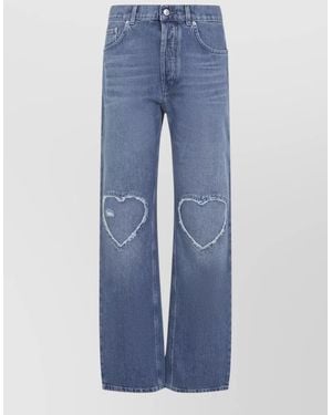 Moschino Cotton Mid-Rise Straight-Leg Jeans - Blue