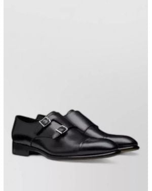 Doucal's Leather Monk Shoes - Black