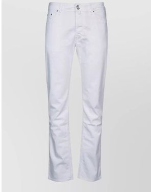 Jacob Cohen Pants Belt Loops Back Pockets - White