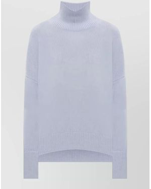 Lisa Yang Cashmere Ribbed Turtleneck Sweater - White