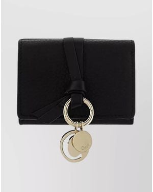 Chloé Leather Alphabet Wallet Charm Detail - Black