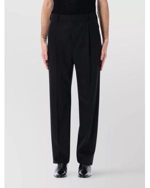 Saint Laurent Wool Single-Pleat Tailored Trousers - Black