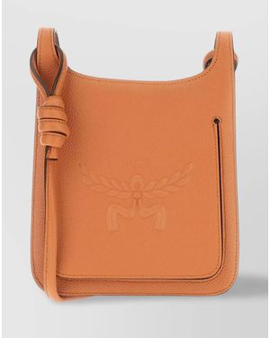 MCM Leather Mini Crossbody Bag - Orange