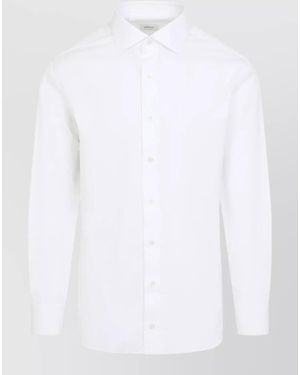 Brioni Cotton Long-Sleeve Shirt - White