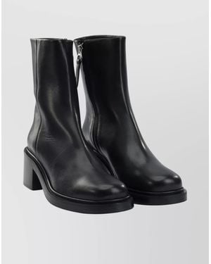 Aeyde Stylish Ankle Boots Block Heel - Black