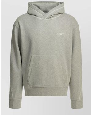 Givenchy Couture Seam Hooded Sweatshirt Kangaroo Pocket - Gray