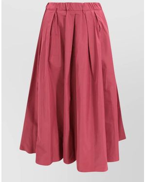 Weekend by Maxmara Full Taffeta Skirt With Pleats - Red