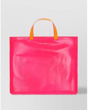 Comme des Garçons Leather Super Fluo Tote Bag - Pink