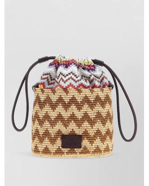 Missoni Zigzag Bucket Crossbody Bag Adjustable Strap - Multicolour