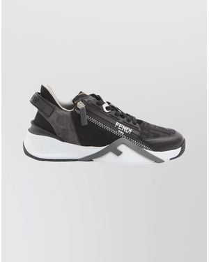 Fendi Flow Slip-On Sneakers Ff Jacquard - Metallic