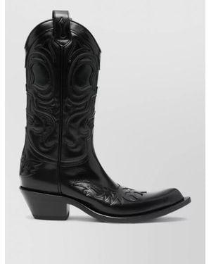 Acne Studios Leather Cowboy Boots - Black
