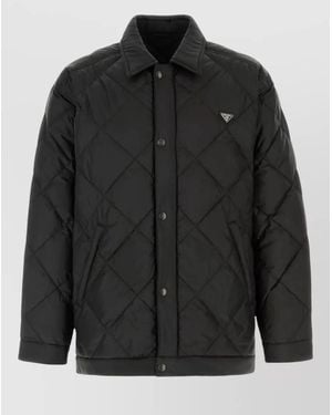 Prada Polyester Down Jacket Casual Style - Black