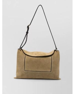 Wandler Penelope Leather Clutch Bag - Natural