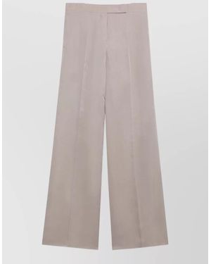 Max Mara Wide Leg Trousers Pleated Front Belt Loops - Multicolour