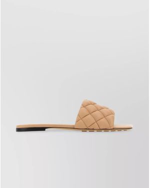 Bottega Veneta Leather Quilted Flat Slides - White