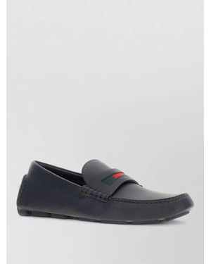 Gucci Leather Driver Loafers - Grey