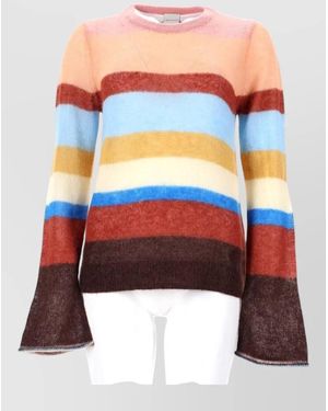 Paul Smith Crew Neck Striped Top Long Sleeves - Orange
