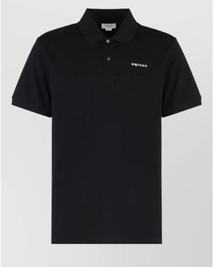 McQueen Cotton Piqué Polo Shirt - Black