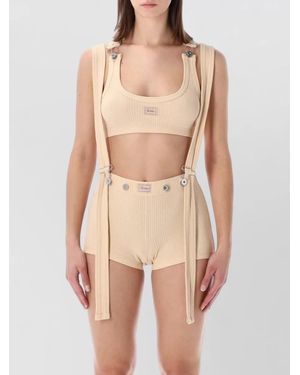 Jean Paul Gaultier Cotton Ribbed Bra Top - Natural