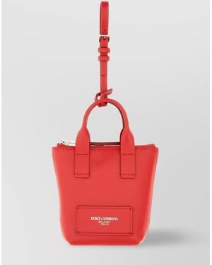 Dolce & Gabbana Leather Messenger Bag - Red