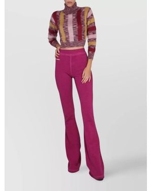 DSquared² Mohair High-Neck Cropped Knitted Top - Pink