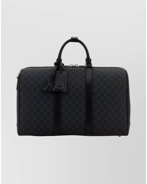 Gucci Supreme Fabric Travel Bag Featuring Handles - Black