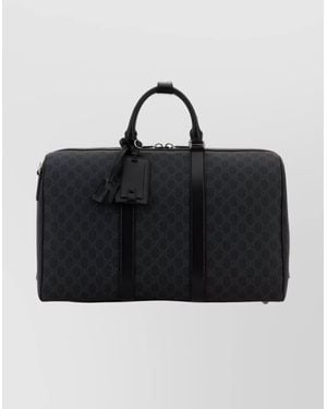 Gucci Supreme Fabric Travel Bag Featuring Handles - Black