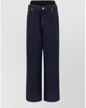 7 For All Mankind High Waist Wide Leg Denim Pants - Blue